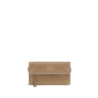 Beige Calf Leather Bos Taurus Clutch Bag