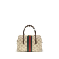 Beige Fabric Handbag