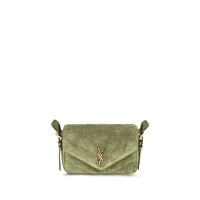 Bicolor Suede Leather Shoulder Bag