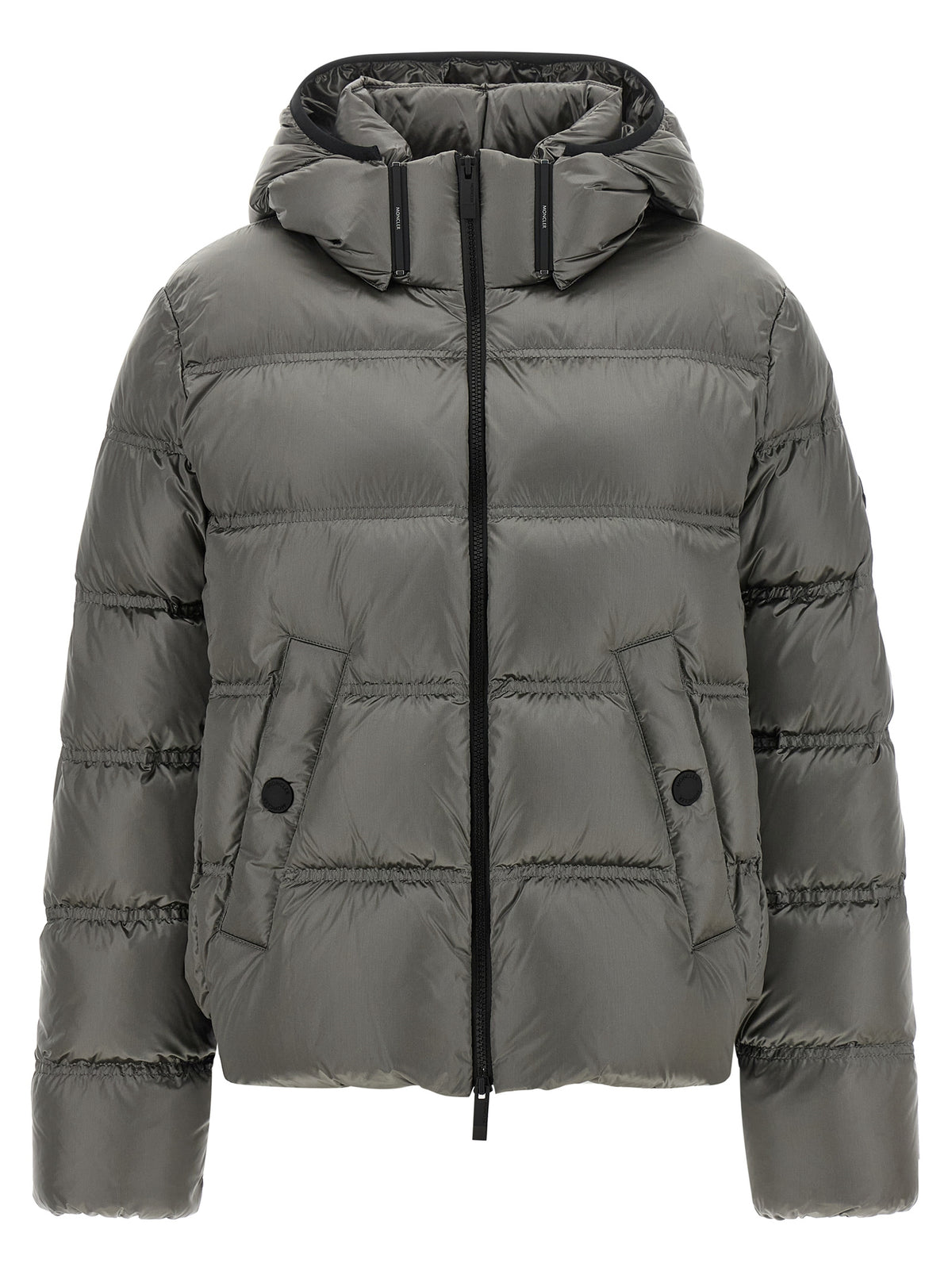Gray Polyamide Full-Length Jacket