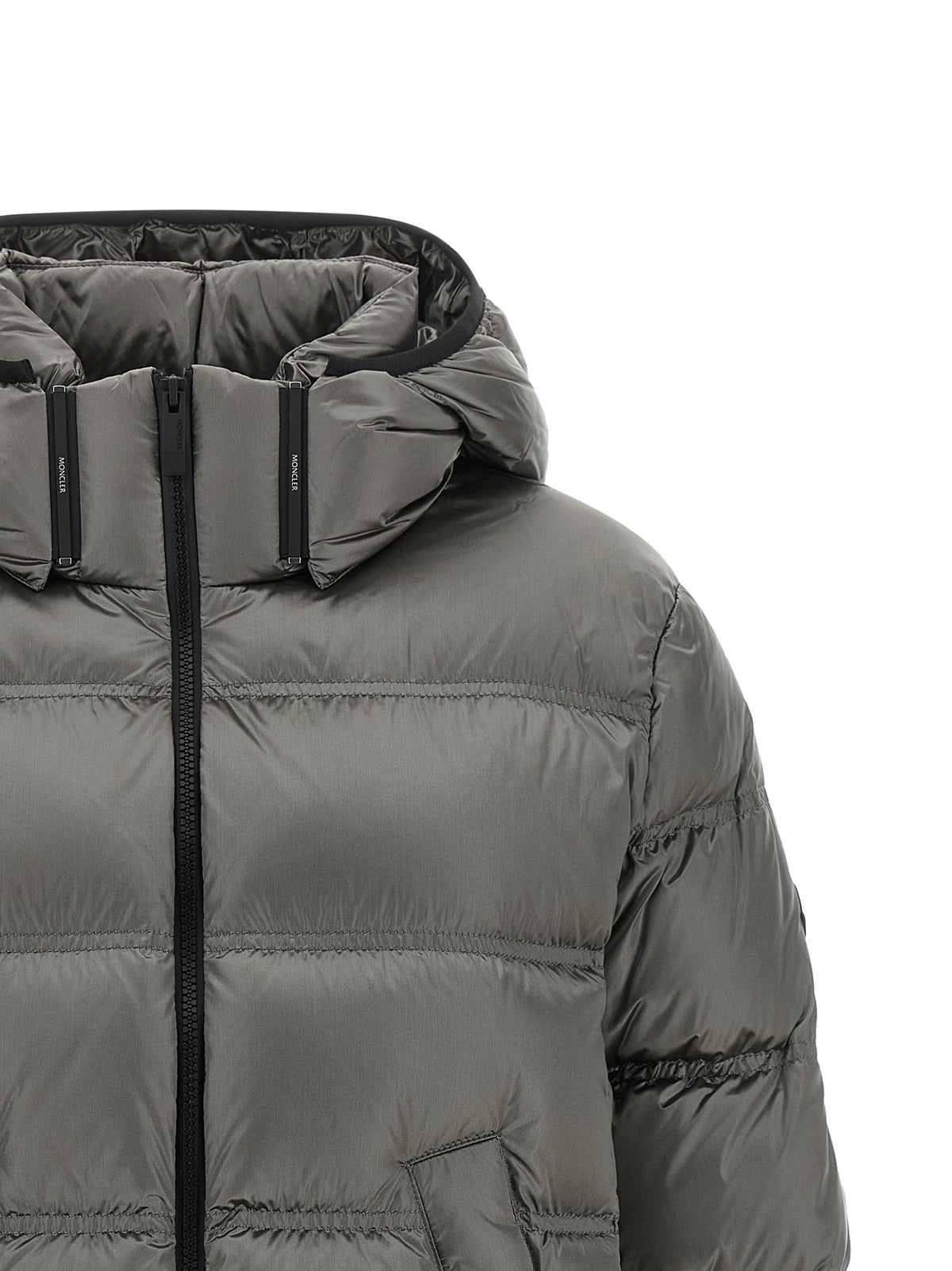 Gray Polyamide Full-Length Jacket