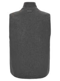 Gray Virgin Wool Sleeveless Jacket