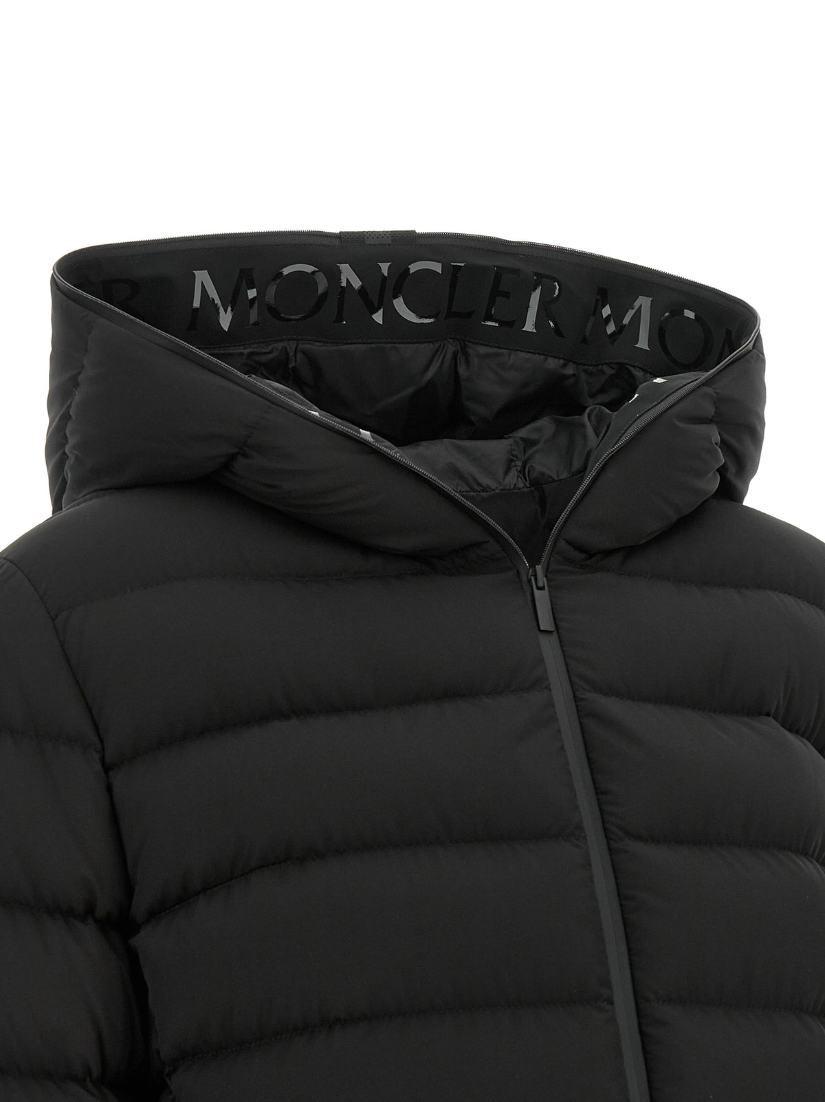 Black Polyester Full-Length Jacket