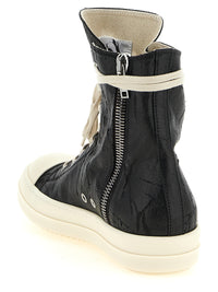 Black Cotton High Top Sneakers